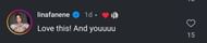 Screengrab of Nia's comment (image source: Saraya's X account)